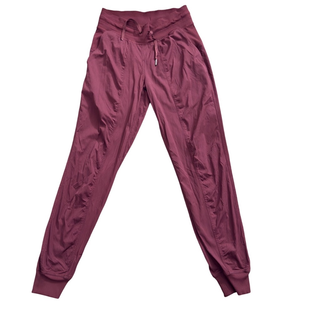 Lululemon Beyond the Studio Jogger Burgundy Maroon Ribbed Swift Pant Sz 4 zz29
